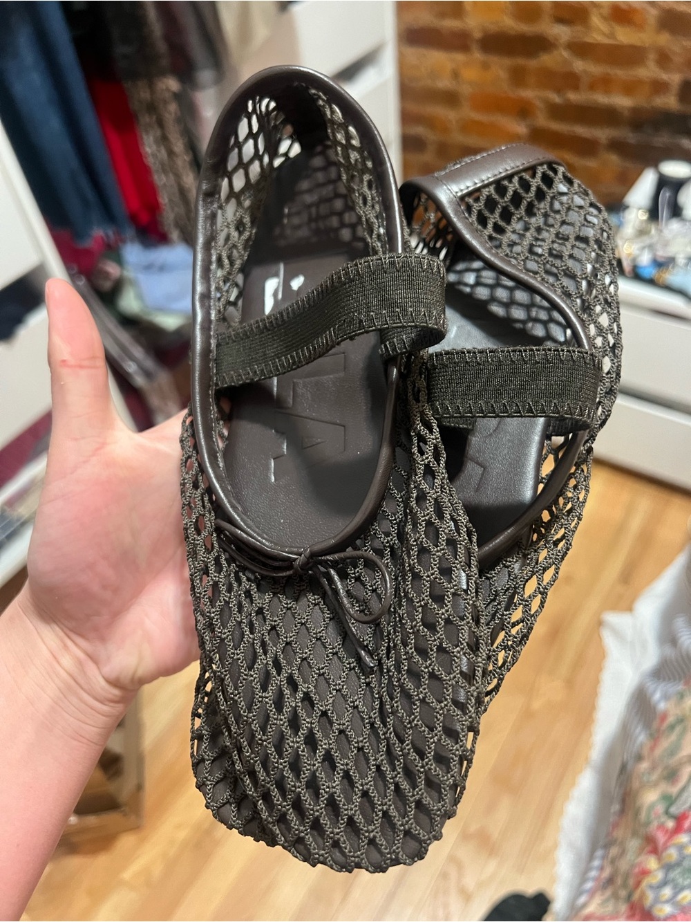 Bimba y Lola Chocolate Mesh Flats